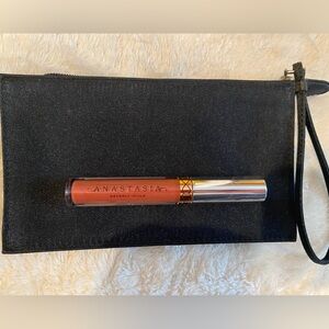 Banana Republic wristlet black satin fabric